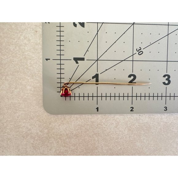 Antique 18kt solid rose gold old European cut genuine 1.22ct ruby stick pin - Picture 10 of 10